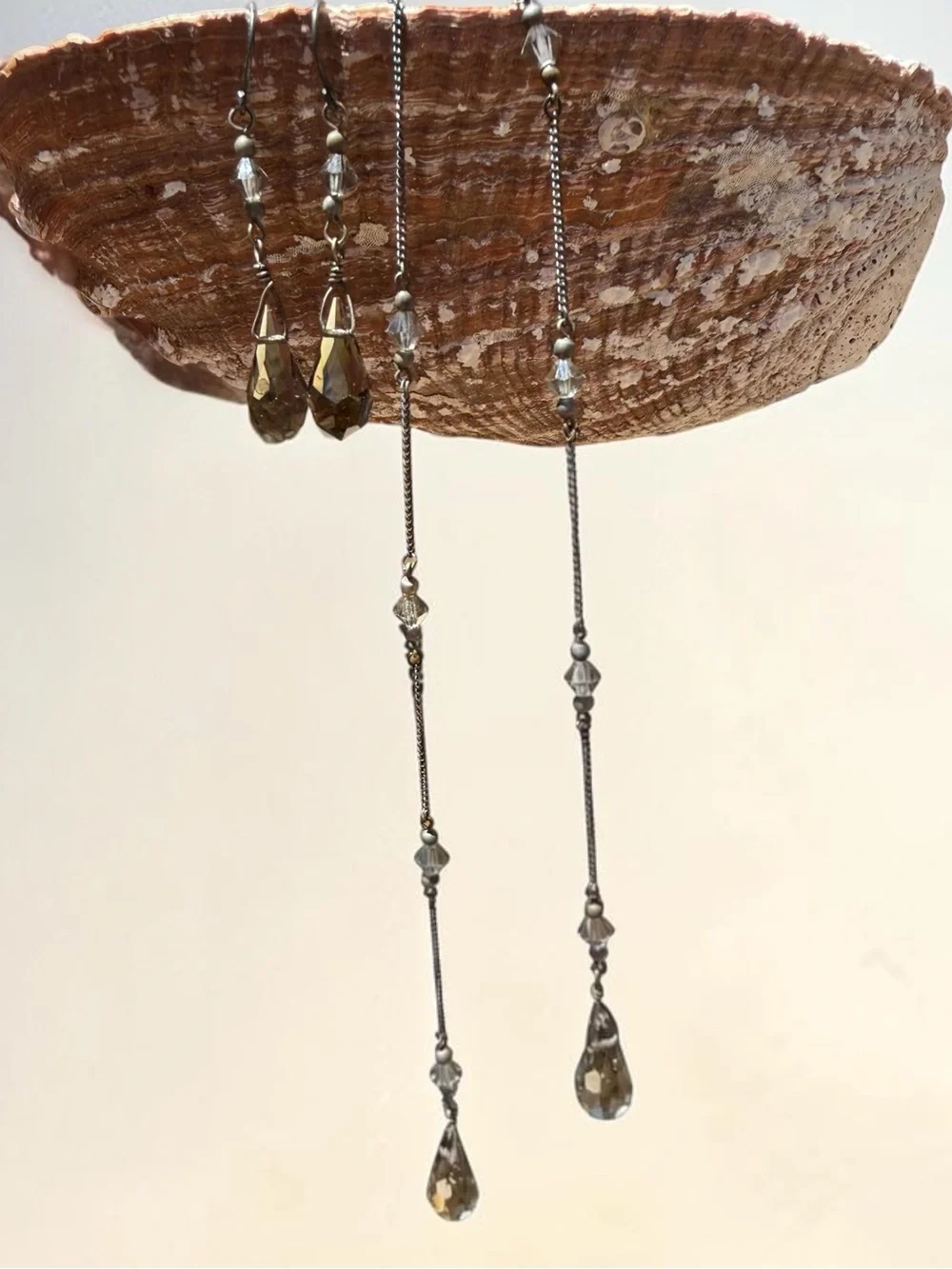 Boutique Earthy Crystal Multi Way Wrap Lariat Necklace & Earring Set